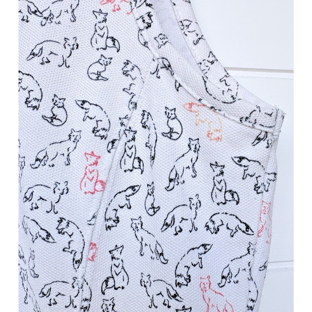 Ariat Sleeveless Polo Shirt Fox Print Cotton Blend White Navy Equestrian Golf L - Picture 10 of 10